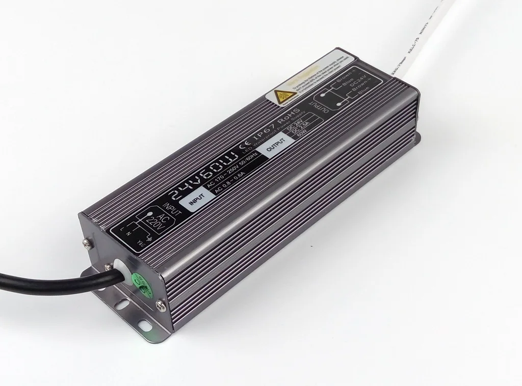 Водонепроницаемый 60W светодиодный трансформатор IP67 Питание Драйвер адаптер до 24