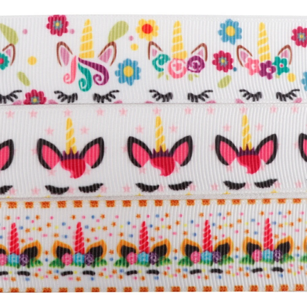 Банты JOJO 25 мм 5y в рубчик лента с принтом единорога тесьма для рукоделия банты