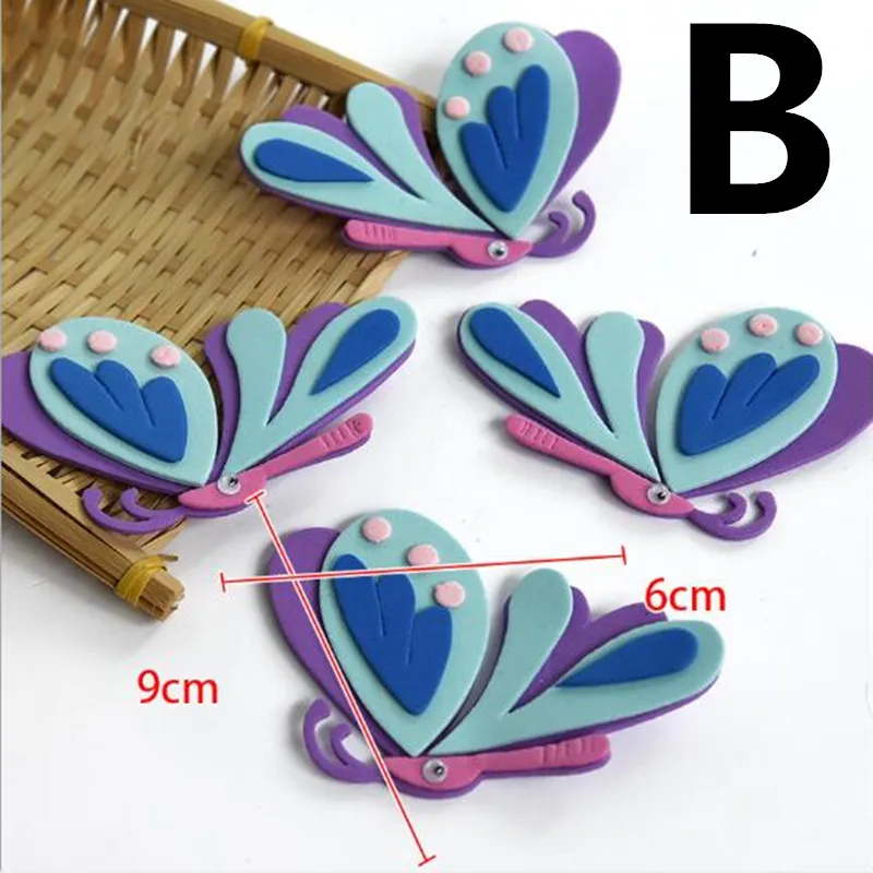 Style B as photo 4 шт./лот, DIY, Мультяшные животные, 3D искусство, EVA пена, наклейки на стену, Декор, ремесла для детей, раннего обучения, образования, головоломки, игрушки - Цвет: Style B as photo
