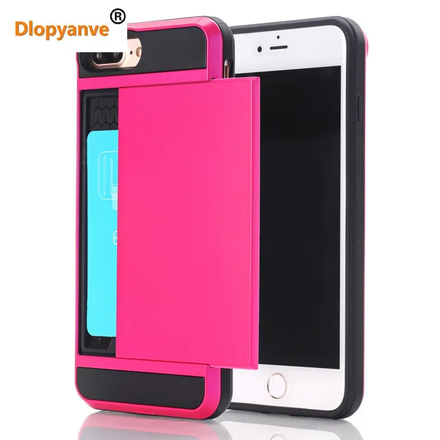 Hot Pink Чехол-слайдер со слотом для карт, держатель для huawei P20 P30 P20Pro P30Pro P20Lite гибридный мягкий Силиконовый ТПУ твердая пластмассовая Броня задняя крышка - Цвет: Hot Pink