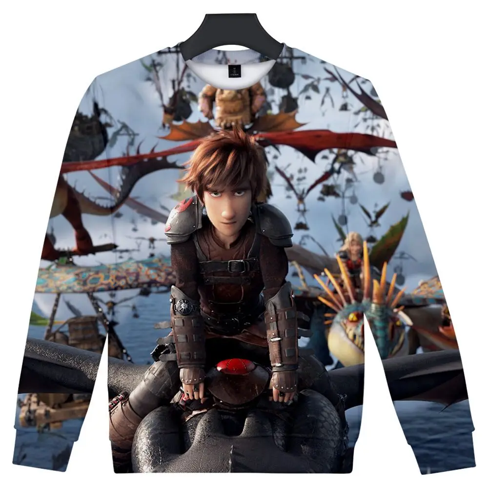 color at picture Стиль с капюшоном мальчиков и гриль Толстовка 3D печатных Как приручить дракона свитера для детей повседневные топы уличного стиля - Цвет: color at picture