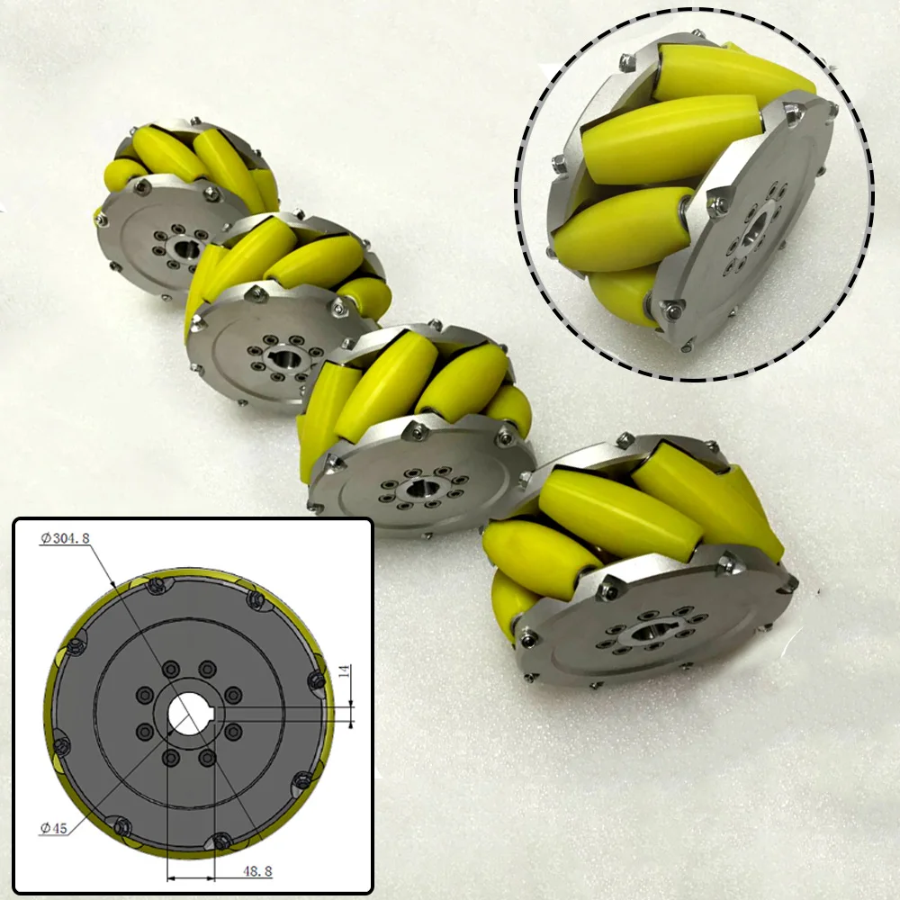 UniHobby 12 дюймовые колеса UH305 сверхмощные промышленные 305 мм с 8 PU роликами