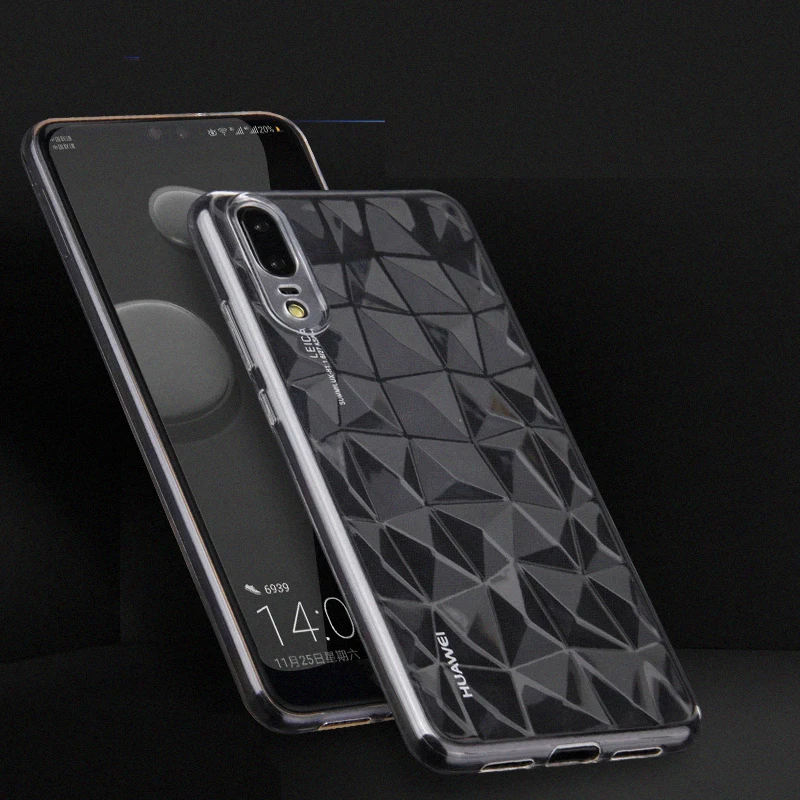 Soft Case For Huawei P20 Back Cover Lite Nova 3e Cases 3D Diamond Transparent Phone Bags Luxury |