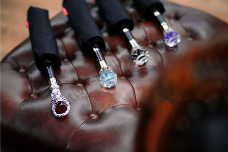 Prezzo Ombrello In Cristallo Anti-tuono Alla Moda Elegante Antivento Dritto E Pieghevole Anti-uv Regalo Ombrello In Cristallo E Pubblicità Ombrello Rubino