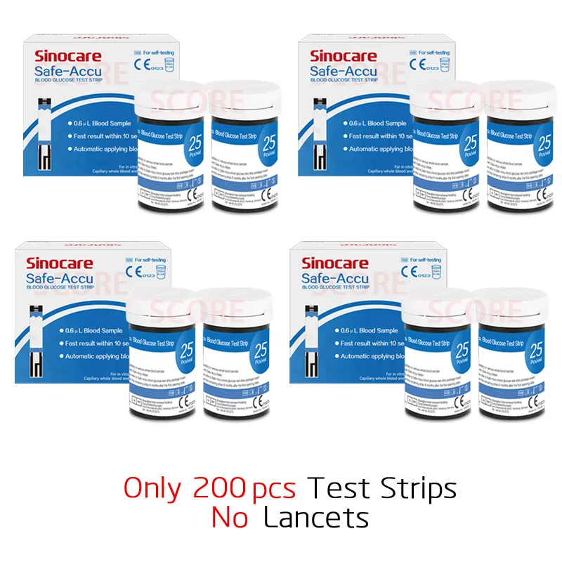 200 Test No Lancets Безопасный Accu 50/100/200 шт тест-полоски для определения уровня глюкозы в крови подходит для безопасного Accu с скарификатор; сахар в крови обнаружения прибор для контроля уровня сахара в крови - Цвет: 200 Test No Lancets