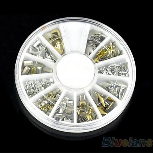 3D золотые серебряные пули Заклепки Шипы для ногтей блестящее колесо