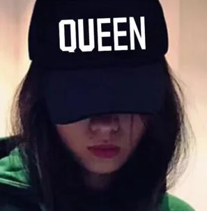 Белый Бейсбольная кепка KING QUEEN, бейсболка для мужчин и женщин, козырек, кепка s dad Bone, белая, черная, для влюбленных, в стиле хип-хоп, Спортивная Кепка, кепки - Цвет: Белый