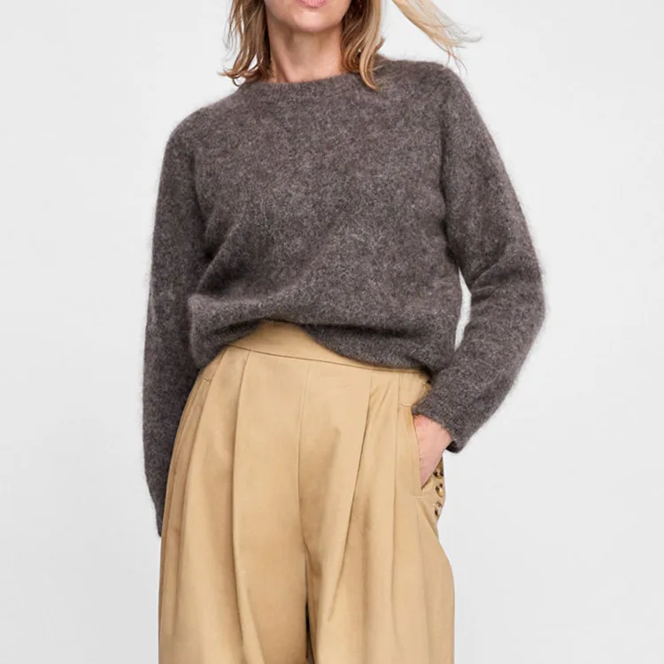 Ou natural detox dan Women Autumn And Winter White Horse Waves Texture Leisure Pullover Female Jumpers Sweater | Женская одежда
