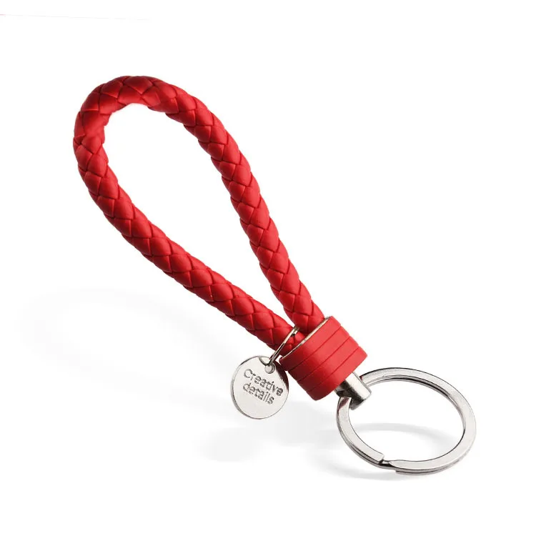 Simple Manual Compilation Leather Cord keychain gift Zinc alloy key ring Car chains Creative handmade products | Украшения и