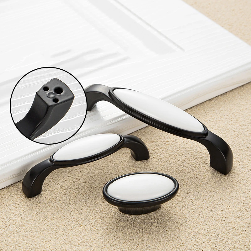 Черно белые керамические дверные ручки выдвижные ящики современные кухонные и