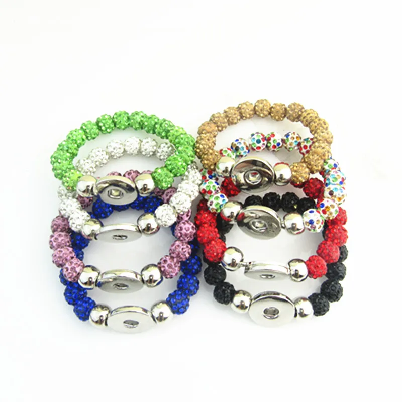 Оптовая продажа разноцветные кнопки-застежки со стразами 18 мм эластичные модные