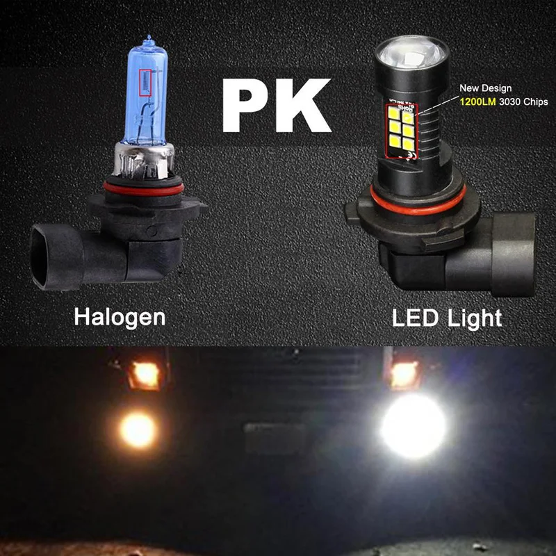 2 шт. 9005 9006 светодиодные лампы для противотуманных фар 3030SMD 1800LM 6000K белый вождение автомобиля ходовой огонь автоматические светодиоды светильник 12V 24V автомобильные аксессуары