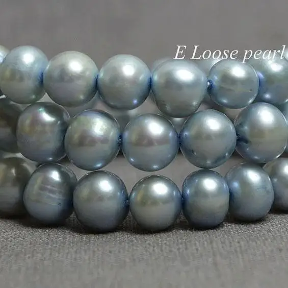 

New Arriver Light Blue Potato Round Freshwater Pearls Loose Beads Natural Pearl Jewelry 7.5-8.5mm DIY Jewellery
