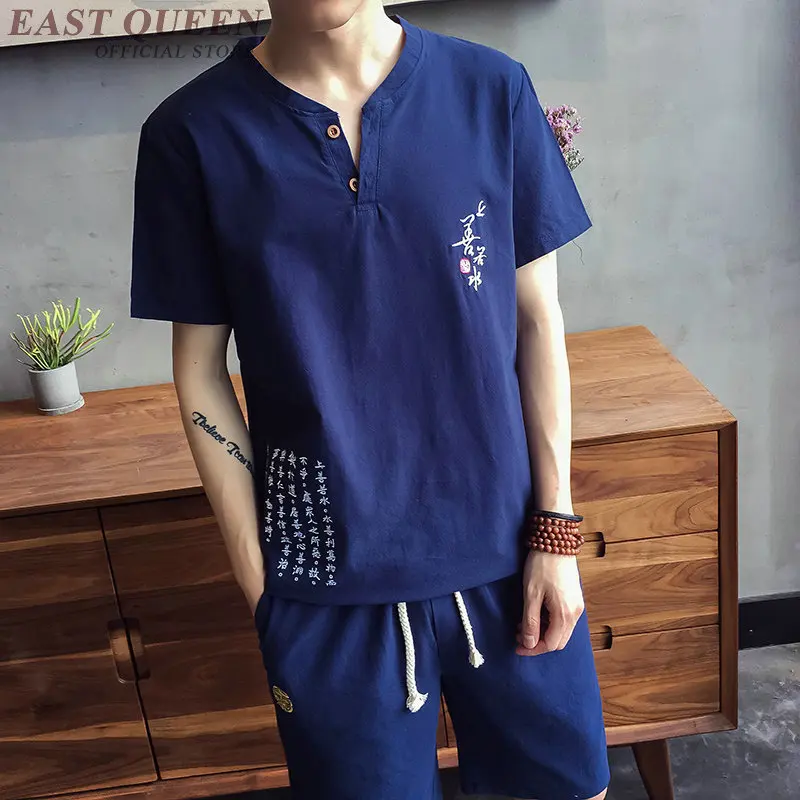 Traditional chinese clothing for men two piece set top and pants traditional suits AA3812 Y A | Тематическая одежда и