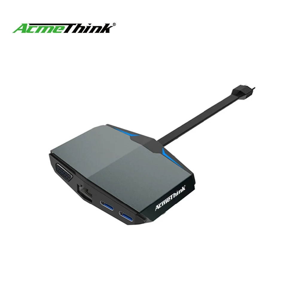 AcmeThink usb тип c Multi Функция адаптер с LAN VGA HDMI USB 3 1 и мощность доставки синхронизации