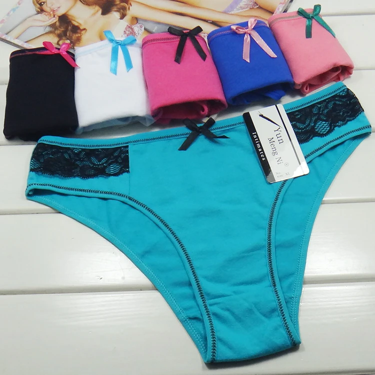 Набор из 4 кружевных хлопковых трусиков-бикини женские трусики с низкой посадкой