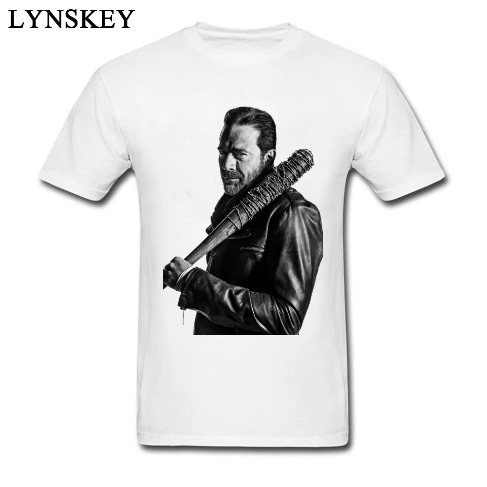 XXXL футболка с надписью "Walking Dead Negan", мужские Топы И Футболки, крутые черные футболки в стиле панк с коротким рукавом, новинка - Цвет: Белый