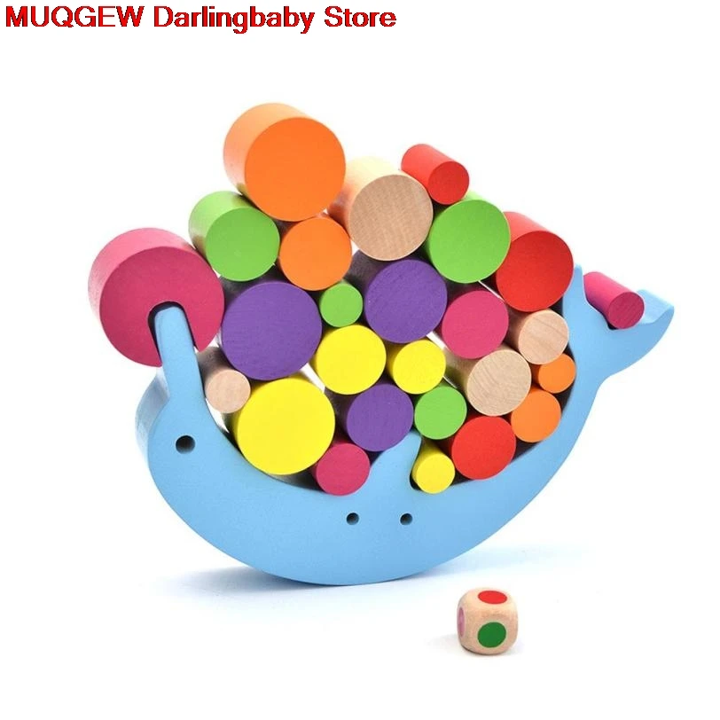 Деревянные блоки Дельфин сложенные игрушки с балансом Раннее Обучение