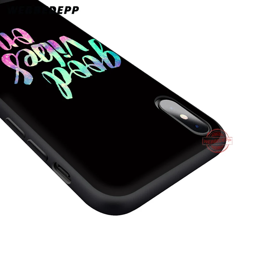 WEBBEDEPP Proverb Phrase Motto Good Vibes Only Love Soft Case for iPhone 8 7 6S 6 Plus 11 Pro XS Max XR X 5 5S SE Back Shell | Мобильные