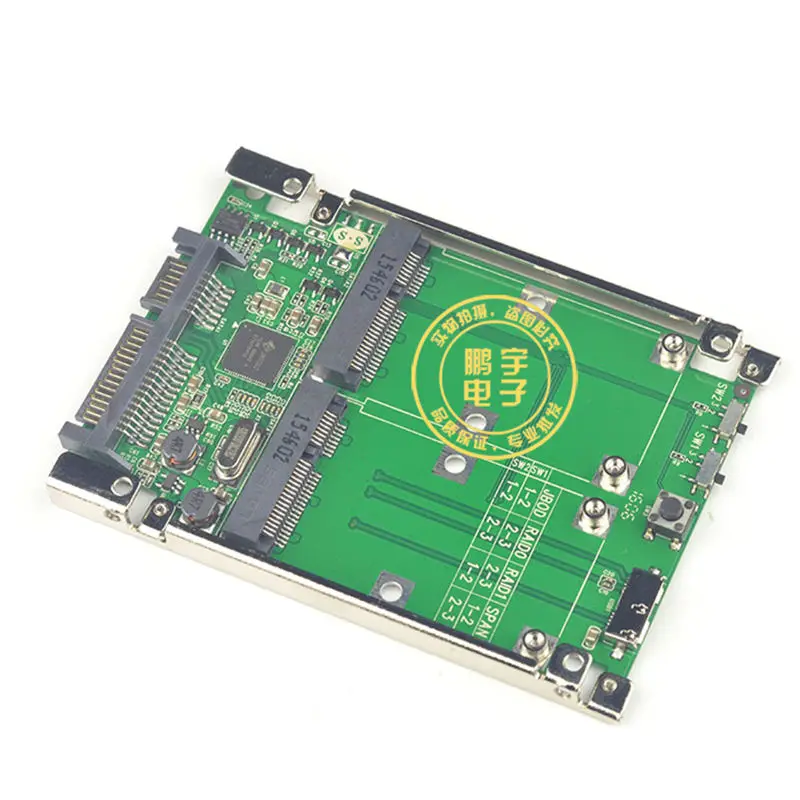 2 5 "двойной мини pcie PCI-E pci express pci-express mSATA RAID SSD адаптер для SATA Raid 22pin и USB 3 0