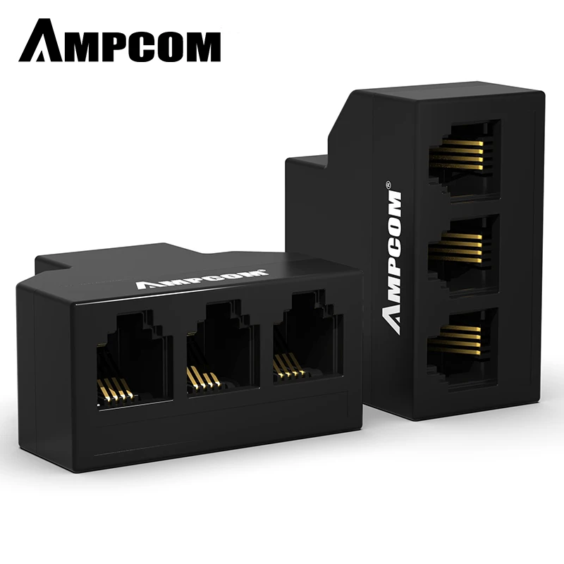 Телефонный конвертер AMPCOM RJ11 1/2/5/10 шт. RJ 11 классический 6 контактов женский от 1 до 3