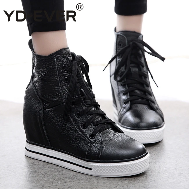 Женские туфли из натуральной кожи обувь на высокой платформе со шнуровкой