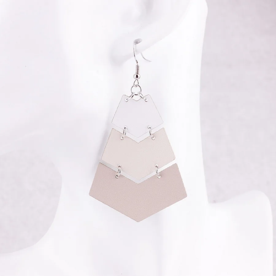 Женские серьги-подвески в стиле арт-деко трехслойные Висячие серьги-капли из