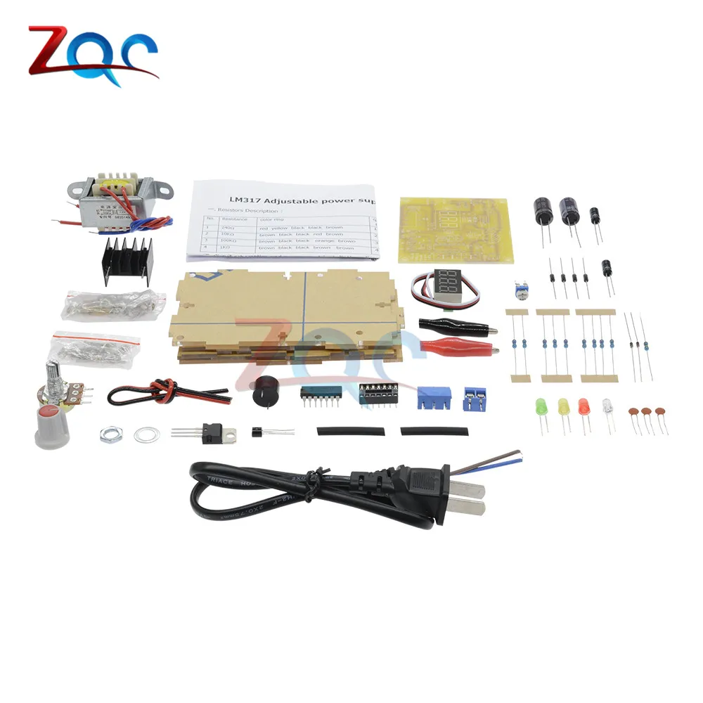 DIY Kit LM317 регулируемый регулятор напряжения 220 В до 1,25 в-12,5 в понижающий модуль питания печатная плата электронные комплекты
