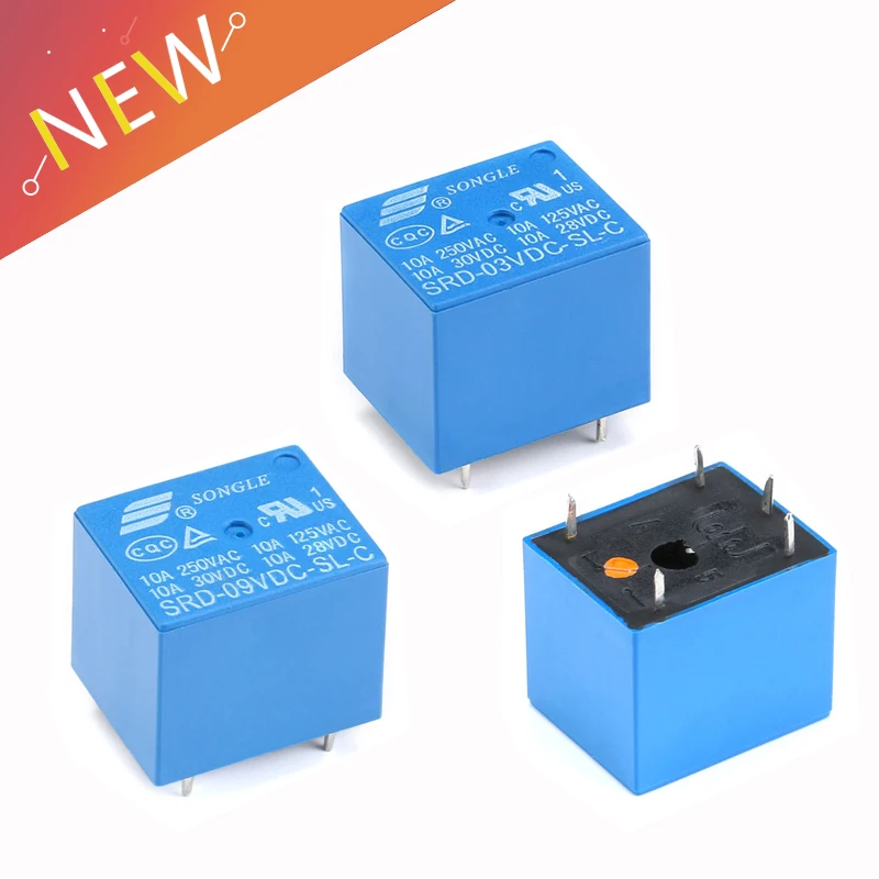 

50 шт. реле Φ 3V 5V 9V 12V 10A 250VAC 5PIN реле мощности PCB типа T73
