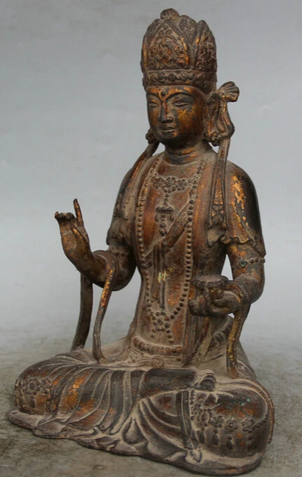 JP S61 10&quot Chinese Buddhism Bronze Kwan-yin Guan Yin Boddhisattva Goddess Bowl Statue | Дом и сад