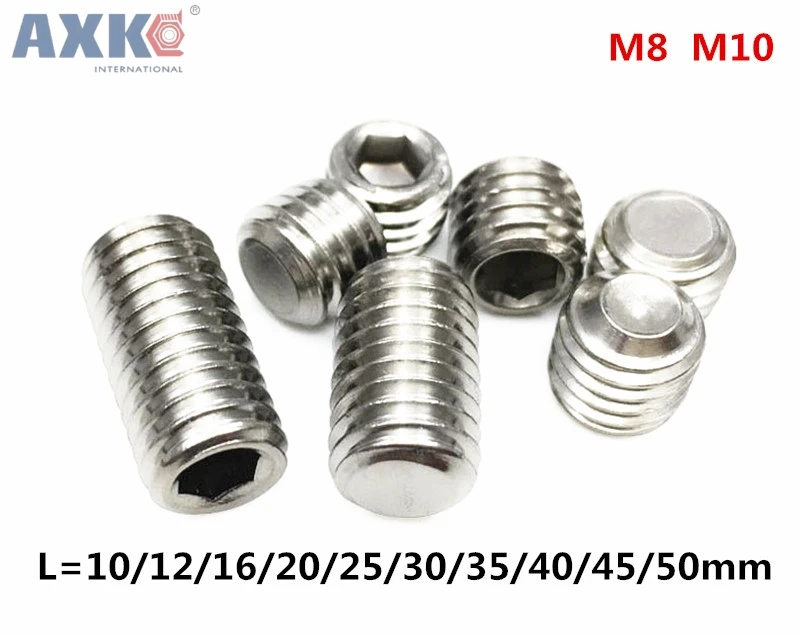 AXK M8X10mm 50mm M10X10mm 304 нержавеющая сталь гнездо с точечной резьбой M8 M10 шестигранный
