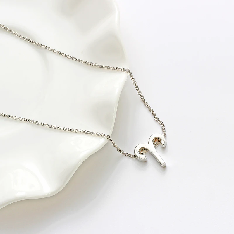 Женское ожерелье с цепочкой в виде зодиака созвездие овна серебряном цвете