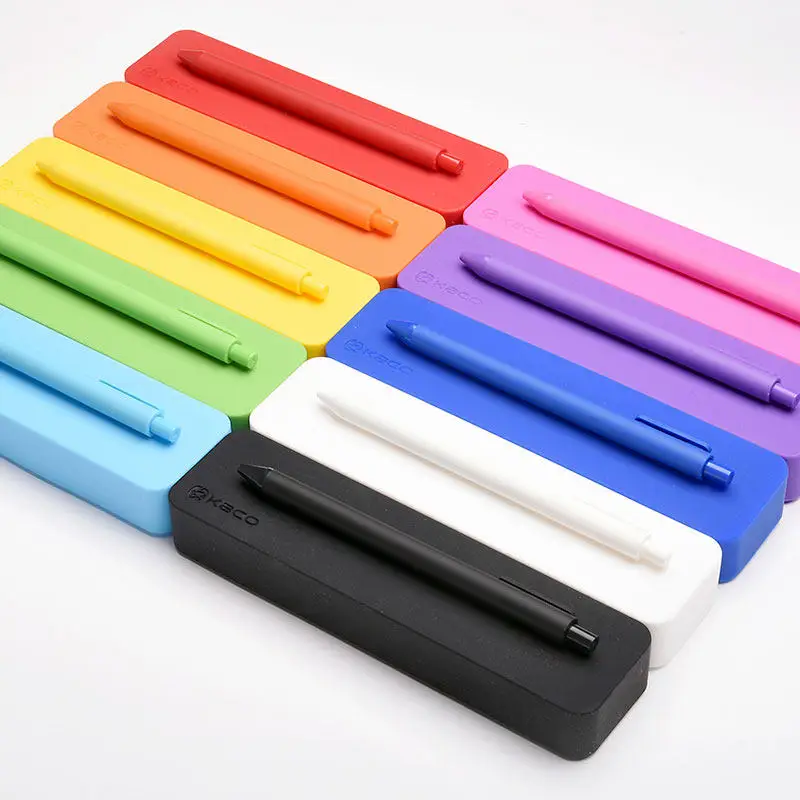 

KACO Pure & Silicone Stationery Box Set (Pencil Case+1 Black Gel Pen) Storage Box Anti-static Protect Pencils