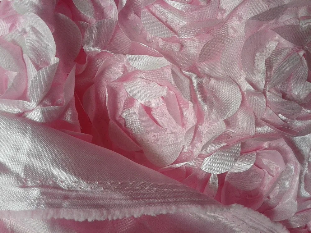 YACKALASI 3D Rosette Flower Lace Fabric Polyester Satin Allover Embroidery Wedding Decoration 130CM Wide 300G/Meter | Дом и сад