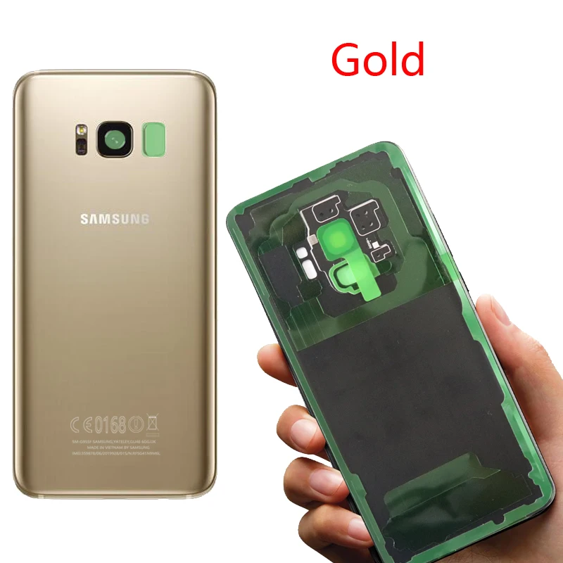 Оригинальное заднее стекло Розовая орхидея серый для SAMSUNG Galaxy S8 G950F S8 Plus G955F дисплей крышка батареи корпус с объективом камеры