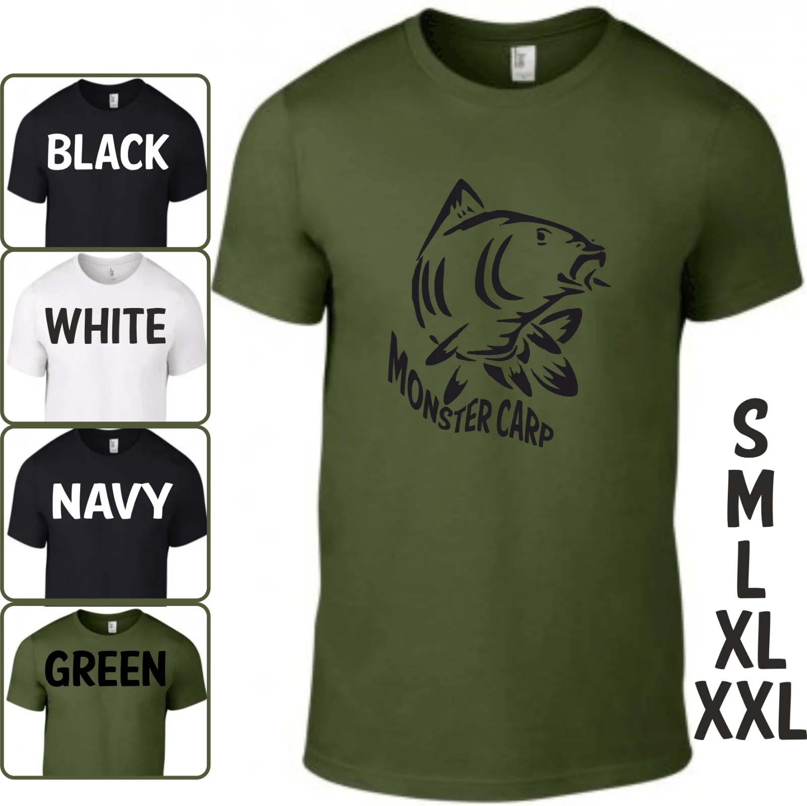 Fishing T Shirt T-Shirt Carp Carping shirt With Free Sticker | Мужская одежда