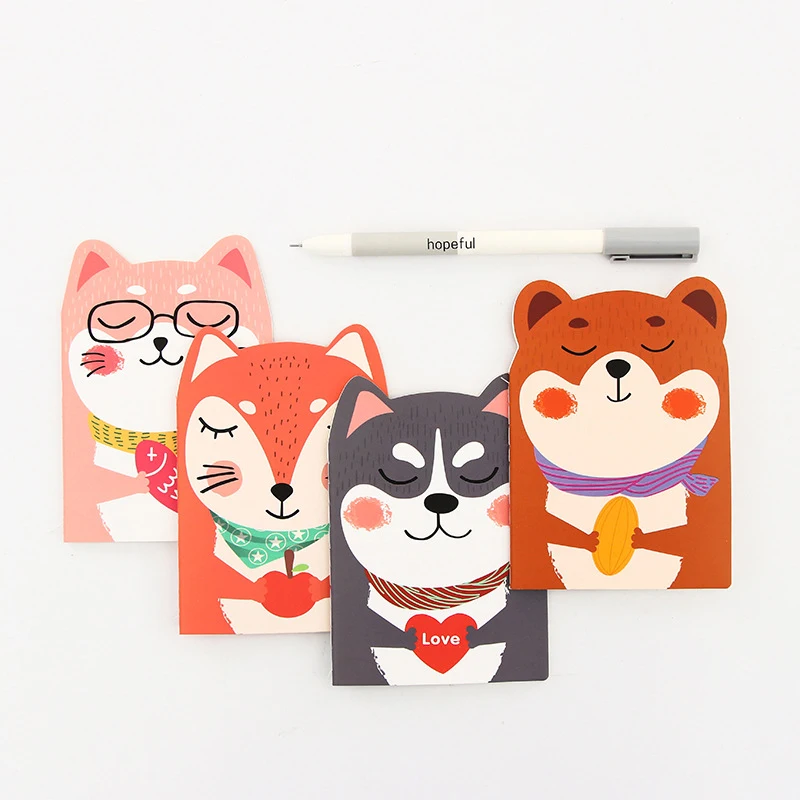 5pcs Color Random 12*8.5cm Cartoon Bear Fox Dog Cat Diary Pocket Notebook Notepad Calendar Journal Kids Gift Student Stationery |