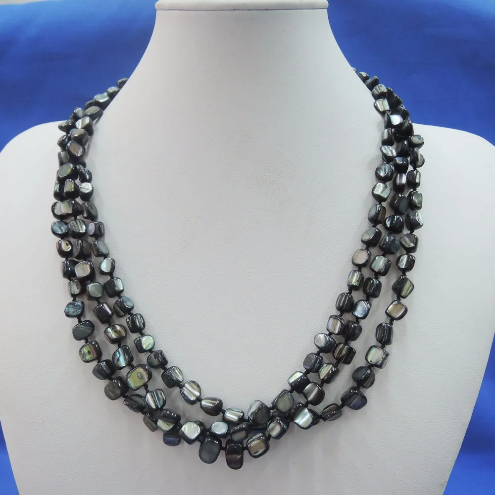 Модное ожерелье жемчужное с ракушками модное 3 линиями|fashion necklace|necklace fashionpearl necklace