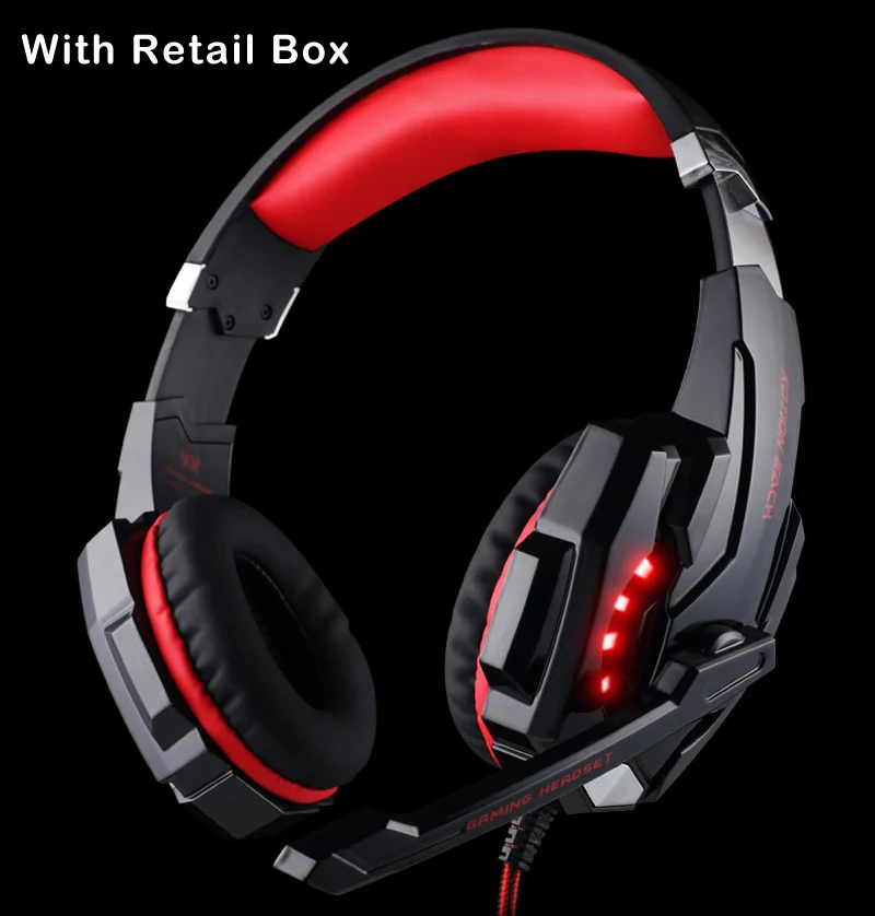 Red and Box Kotion каждая игровая гарнитура 7,1 USB объемный звук PC гарнитура Gamer 7,1 Игровые наушники для компьютера с микрофоном светодиодный светильник - Цвет: Red and Box