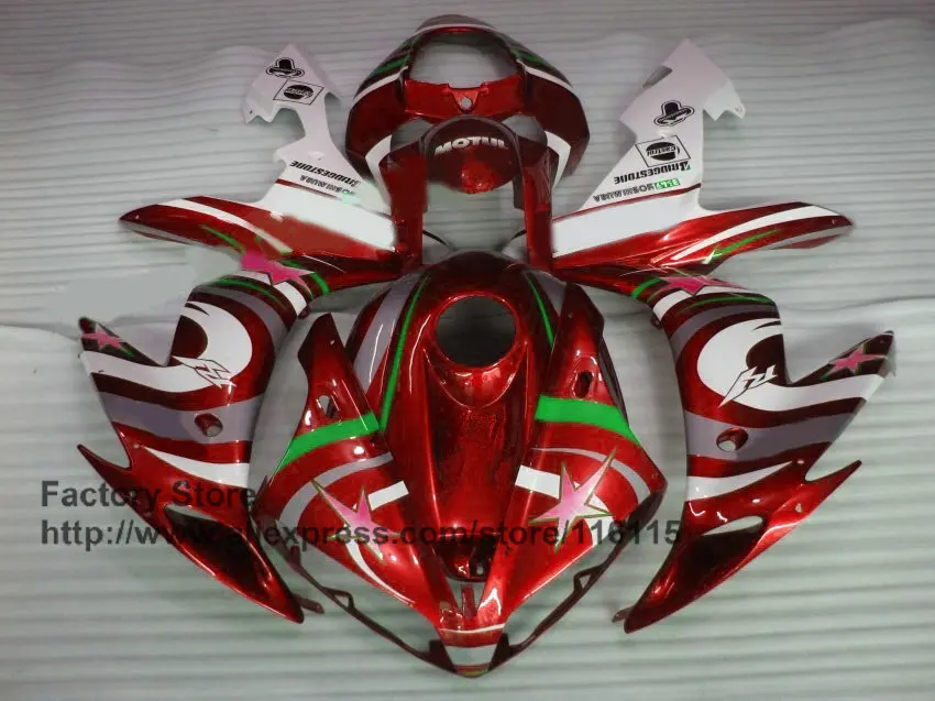 Комплект обтекателей MOTOMARTS для YAMAHA Обтекатели YZF R1 2004 2005 2006 yzf r1 04 05 06 MOTUL красный