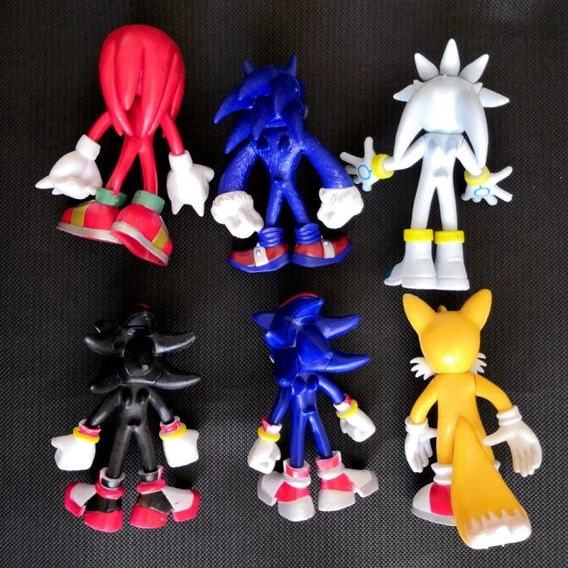 Горячая 6 шт./партия 12 см Sonic World Adventure Sonic Werehog хвосты ПВХ Фигурки Shadow Knuckles Аниме фигурки вечерние подарки
