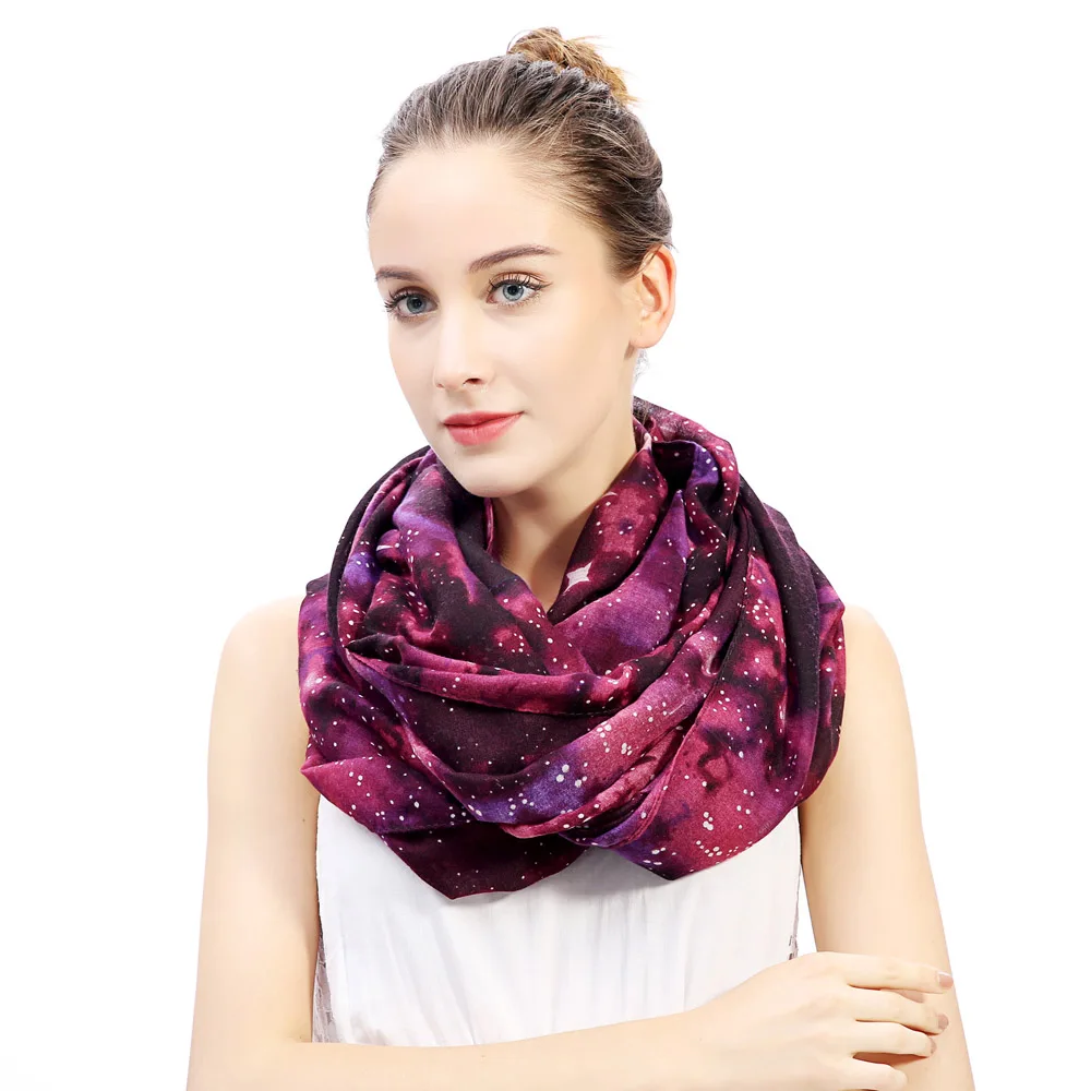 Женский шарф с принтом Космос Звезды небо галактика Вселенная Бесконечность