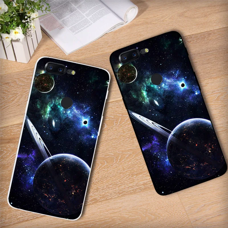 6.01 inch for OnePlus 5T Slim Transparent Silicone Rainbow Phone Case Fundas For One Plus 1+5T Shell Back Black Matte Cover |