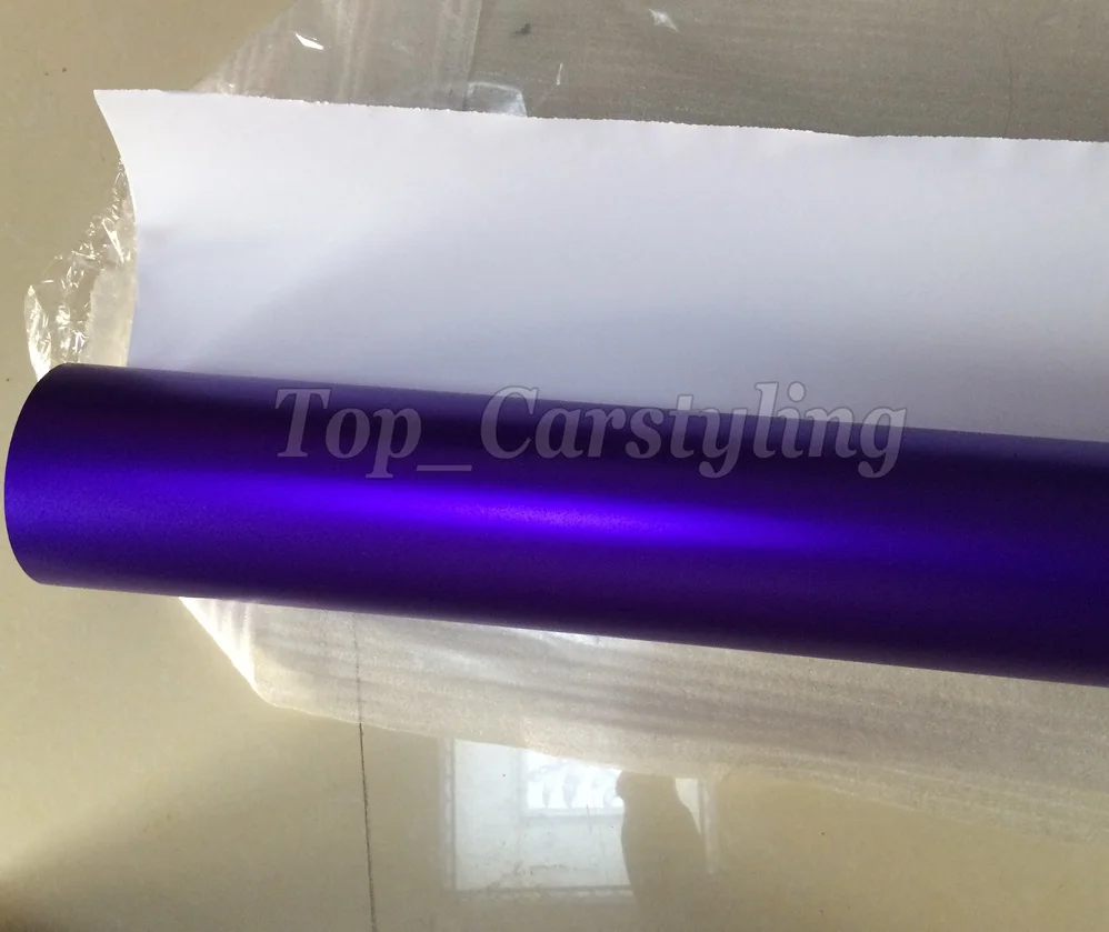 Светло фиолетовая атласная матовая хромированная виниловая оберточная пленка