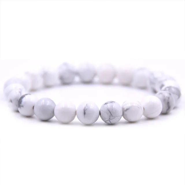 G. YCX натуральный Howlite и браслеты из лавового камня 8 мм Homme Femme круглый украшенный