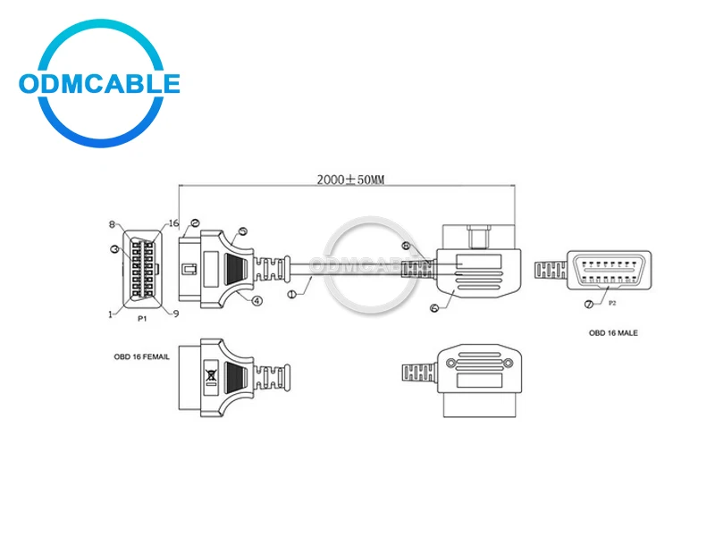 2 м OBD V2100 удлинитель для свободной установки Защитная крышка разъем OBD|cable for|obd