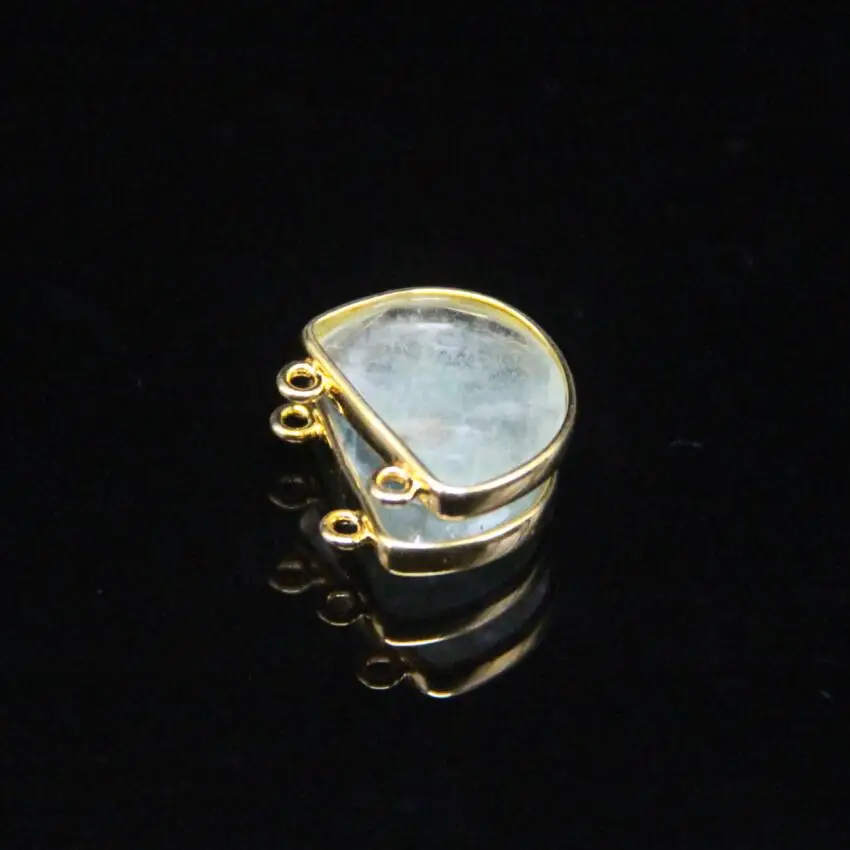 

5pcs Natural Crystal Faceted Slab Beads Connectors Healing Necklace,Quartz Slice Nugget Golden Plated Pendants Jewelry Supplies
