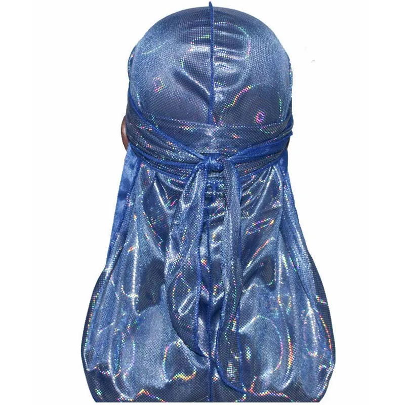 Модные мужские Durag банданы в стиле хип-хоп кепки, тюрбан шляпа шнуровка шелковистая эластичный ободок Атлас Du-rag длинный хвост головные уборы для женщин