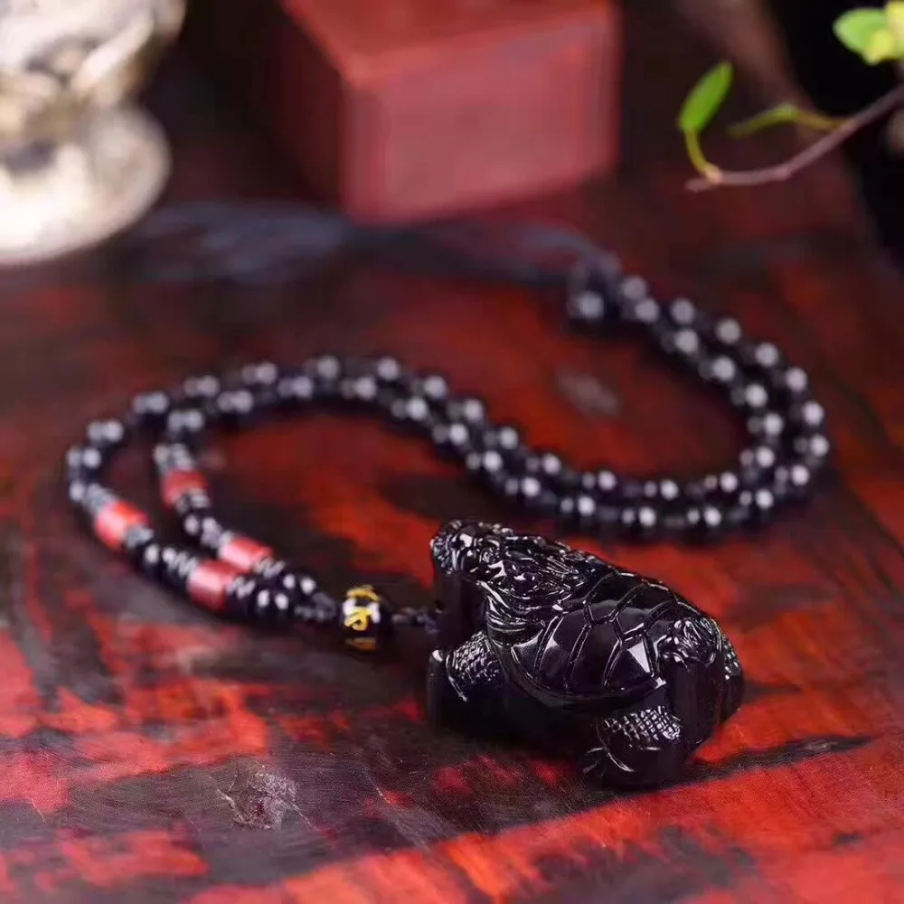 Прямая доставка уникальный природный черный обсидиан Вырезка дракон черепаха