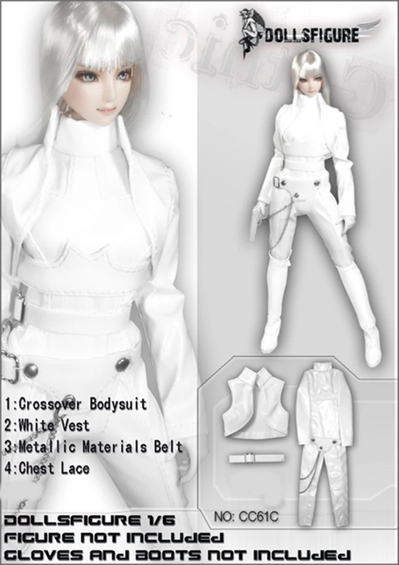 1/6 CC61B сексуальная женская одежда боди кожаная белые/красные/синие цвета для 12